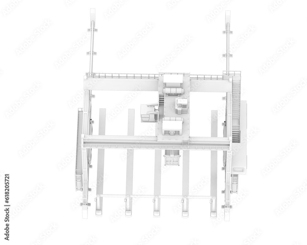Obraz premium Crane isolated on transparent background. 3d rendering - illustration