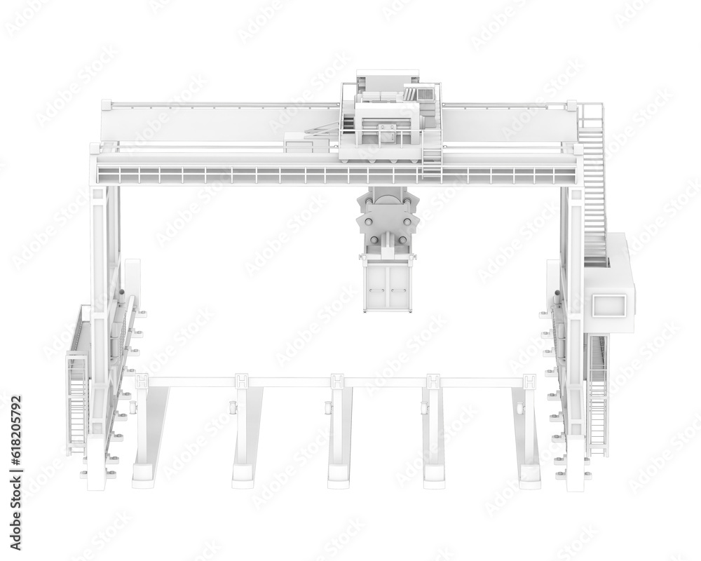 Crane isolated on transparent background. 3d rendering - illustration Crane isolated on transparent background. 3d rendering - illustration