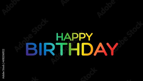  birthday typography animation,Happy Birthday Rainbow color gradient Text,LGBTQ Birthday Animation.