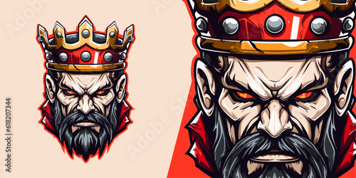 Zombie King: Royal Logo Mascot for Sports & E-Sport Teams - Vector Illustration