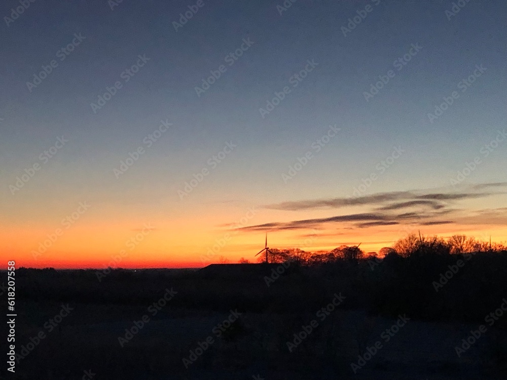 Fototapeta premium wind turbine at sunset