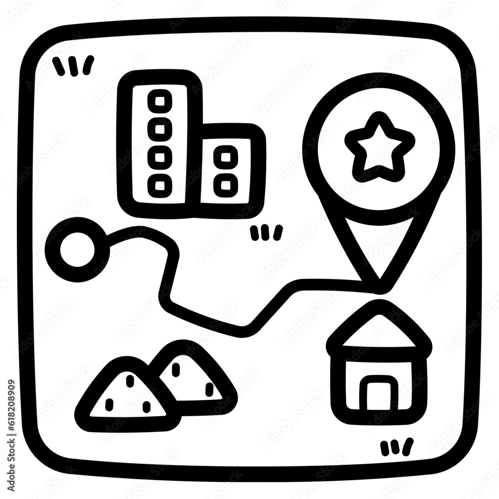 Fototapeta premium location line icon style