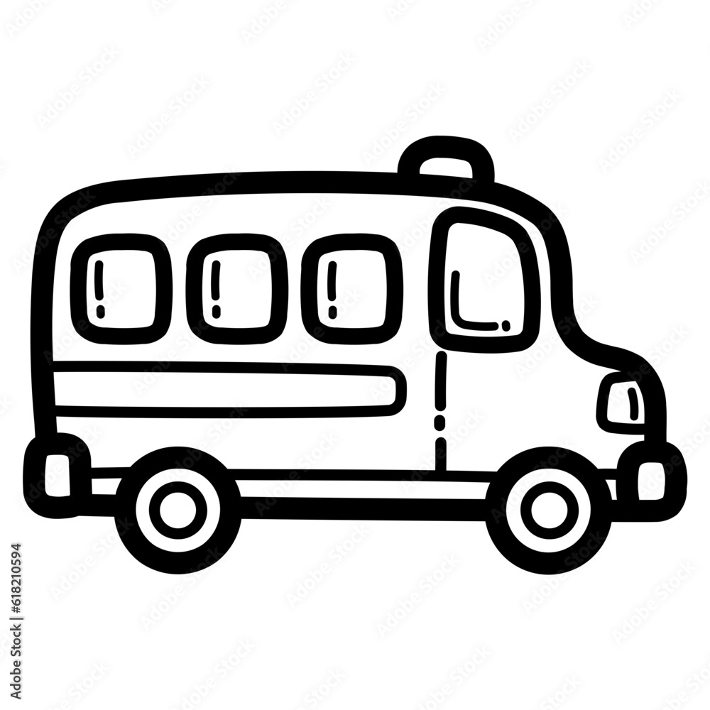 school bus line icon style school bus line icon style