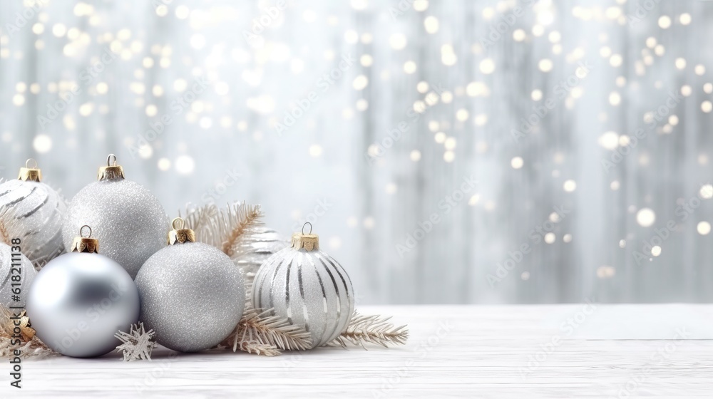 Christmas background with decorative holiday design elements. Festive background with christmas ornament decoration, Copy space. Banner and poster. generative ai Christmas background with decorative holiday design elements. Festive background with christmas ornament decoration, Copy space. Banner and poster. generative ai
