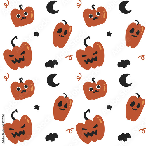 Halloween pumpkin pattern illustration 