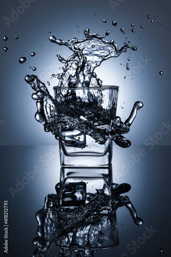 splashing water glass 
