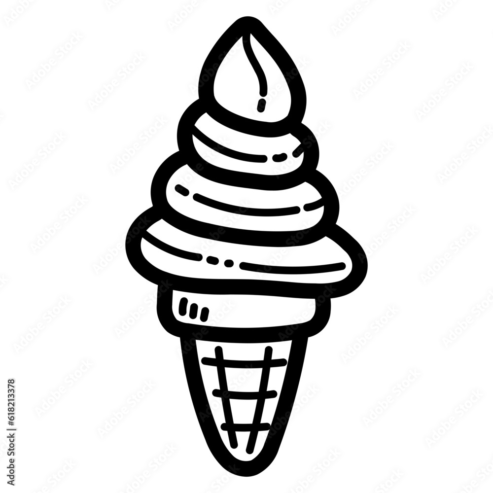 ice cream cone line icon style ice cream cone line icon style