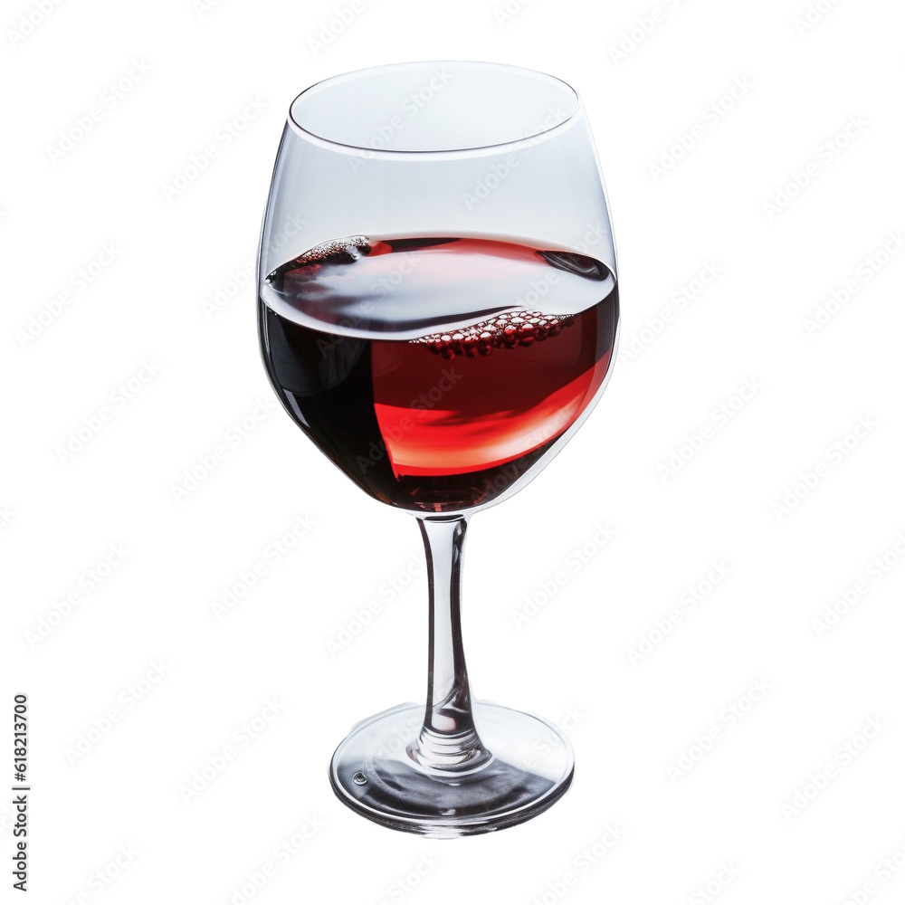 Wine glass sticker with red wine, Generative AI Wine glass sticker with red wine, Generative AI