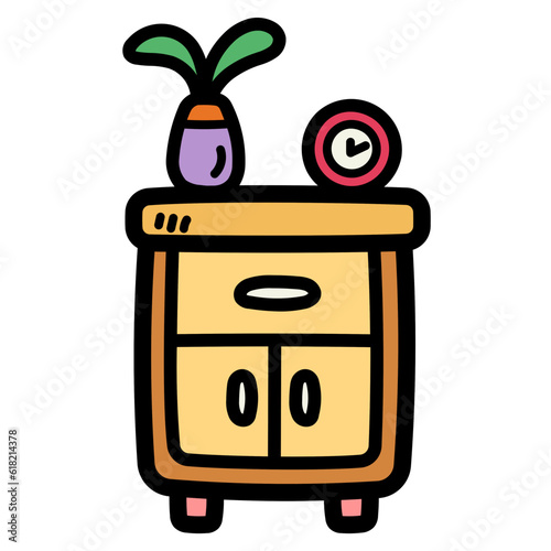 bedside table  filled outline icon style