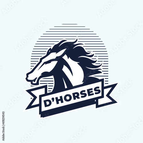 Vintage Horse Logo Design Template Idea