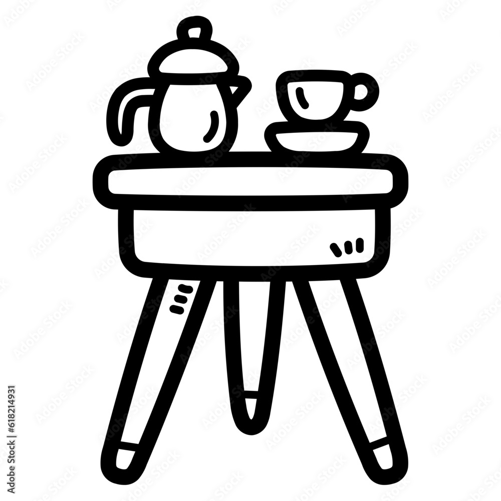 coffee table line icon style coffee table line icon style