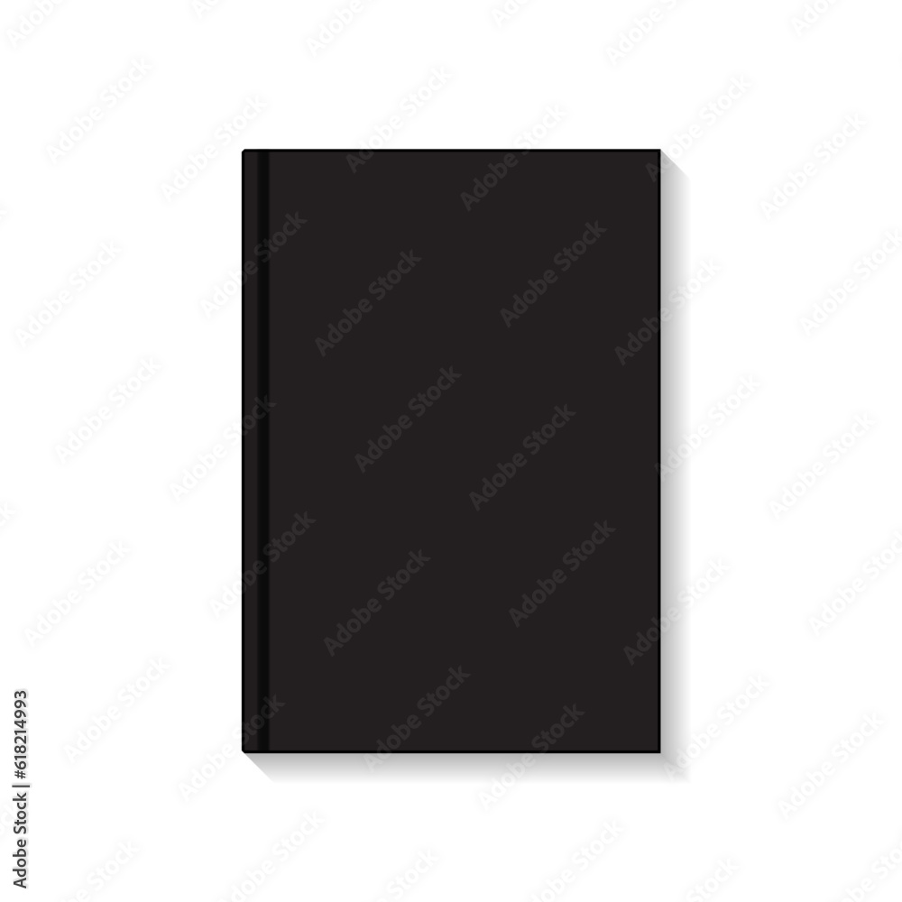 Blank black book or notebook top view mockup template. Isolated on white background with shadow. Ready to use for your design or business. Vector illustration. Blank black book or notebook top view mockup template. Isolated on white background with shadow. Ready to use for your design or business. Vector illustration.