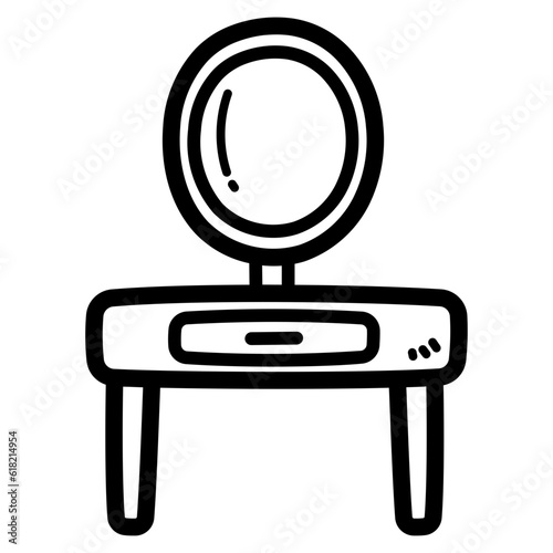 dressing table line icon style