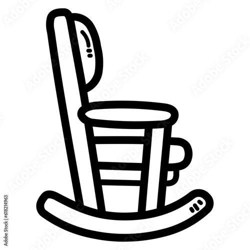 rocking chair line icon style