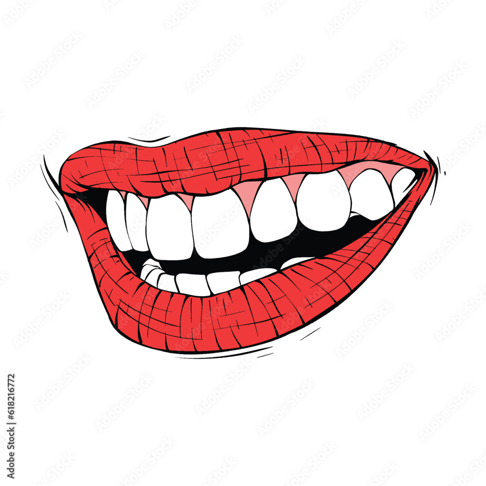 red female lips sketch vector illustration line art red female lips sketch vector illustration line art