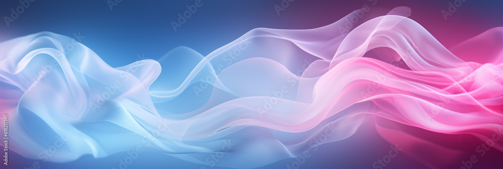 A beautiful light blue background with white smoke trailing across the floor with pink lighting. Abstract background for presentation A beautiful light blue background with white smoke trailing across the floor with pink lighting. Abstract background for presentation