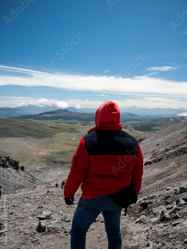 Man looking volcanos