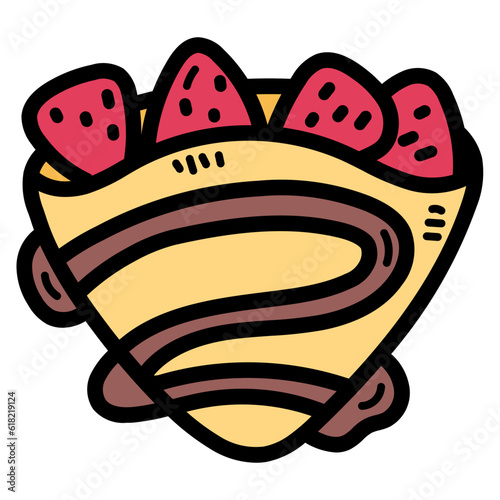 crepe filled outline icon style