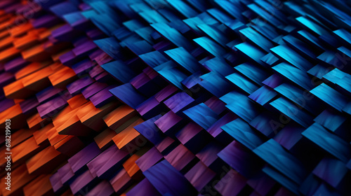 Fototapeta Naklejka Na Ścianę i Meble -  Symmetric Abstractions: Harmonious Fusion of Colorful Patterns, Geometric Shapes, and Graceful Figures in Black, White, and Vibrant Hues, Enhanced by Generative AI