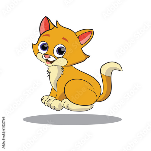 illustration of Cute cat, cartoon cat sitting down