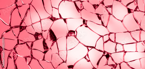 cracked glass. broken glass background or texture