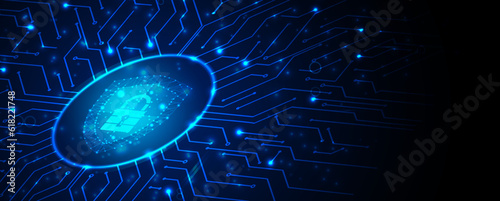 Cyber security and information or network protection. Future technology web services for business and internet project