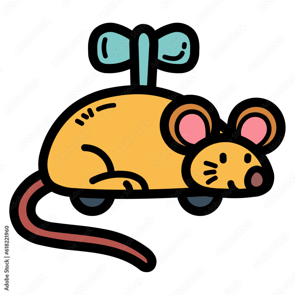 Mouse toy filled outline icon style Mouse toy filled outline icon style