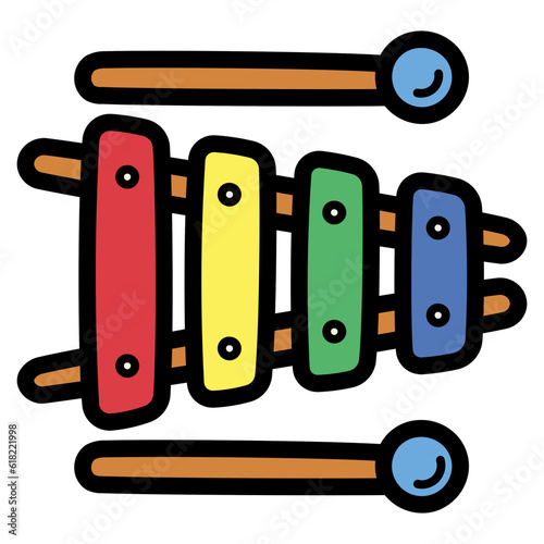 xylophone filled outline icon style