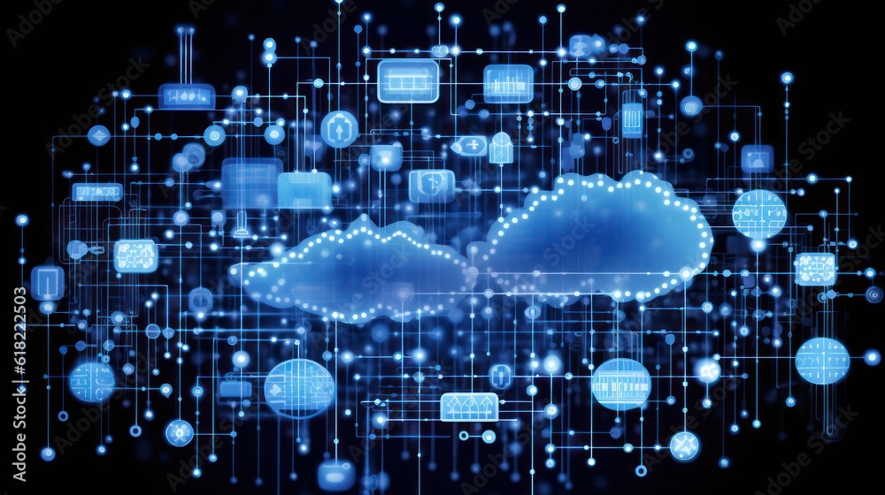 Fototapeta premium Cloud computing and its benefits