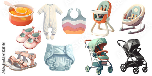a collection of baby products. generative ai 