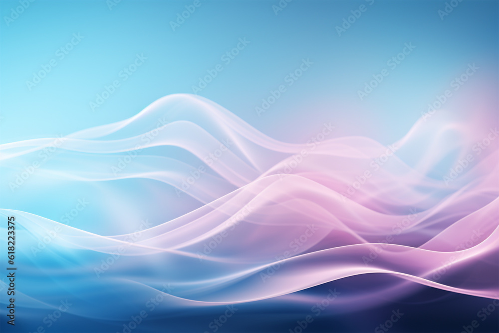 A beautiful light blue background with white smoke trailing across the floor with pink lighting. Abstract background for presentation A beautiful light blue background with white smoke trailing across the floor with pink lighting. Abstract background for presentation