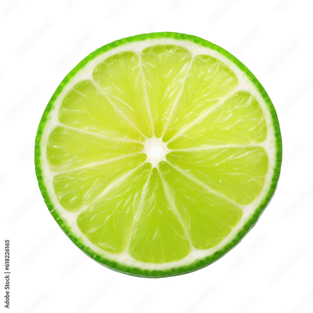 lime slice isolated on transparent background cutout