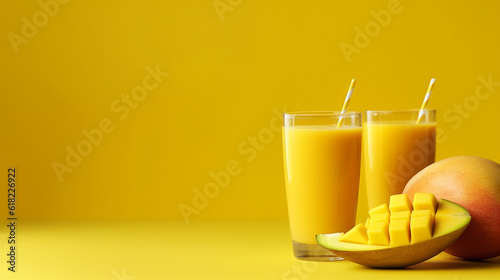 Healthy mango fruit smoothies.Generative Ai.