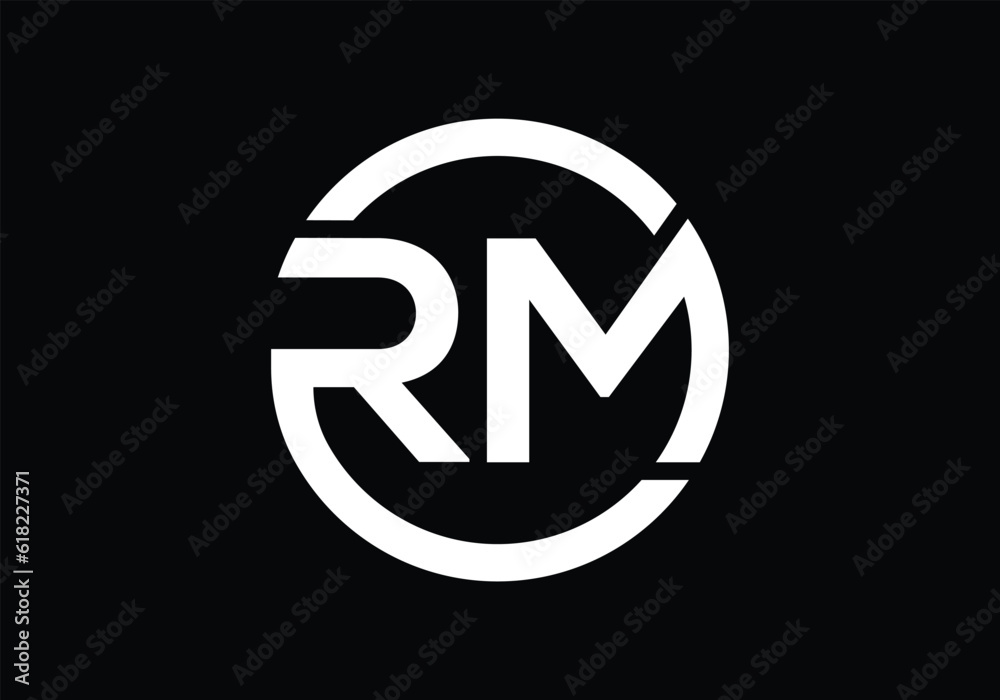 Initial monogram letter RM logo Design vector Template. RM Letter Logo Design Initial monogram letter RM logo Design vector Template. RM Letter Logo Design
