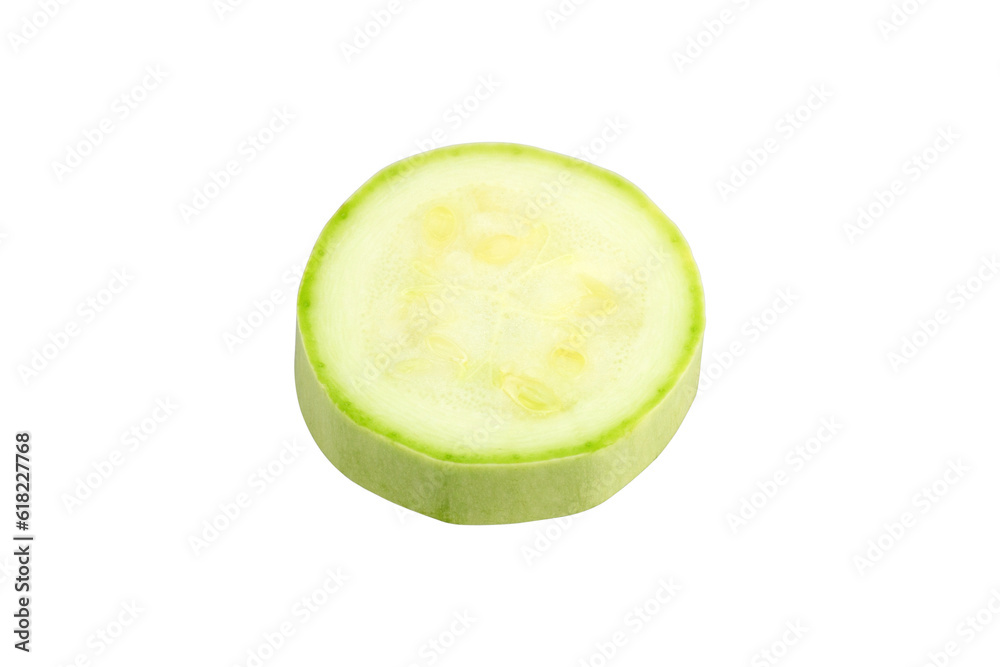 vegetable marrow or zucchini cut into rings isolated from background