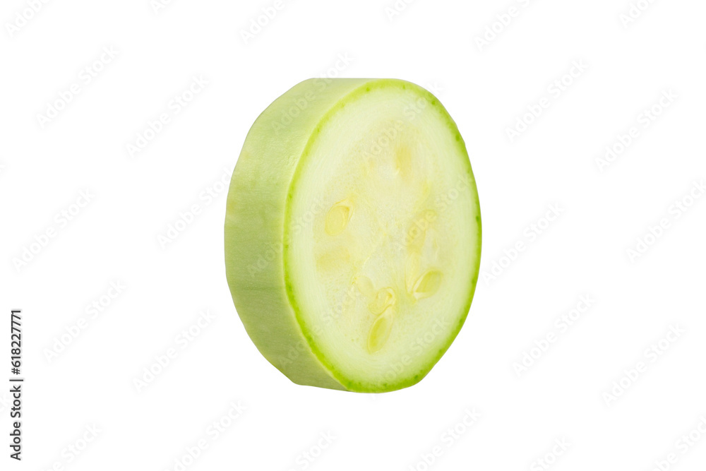 vegetable marrow or zucchini cut into rings isolated from background