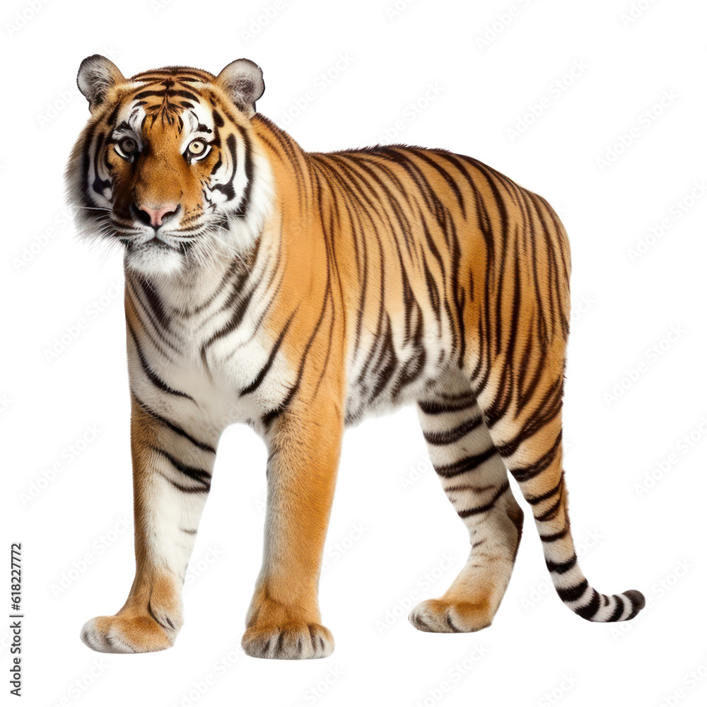 tiger isolated on transparent background cutout