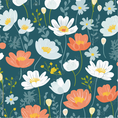 seamless floral pattern with flowers © Cindy