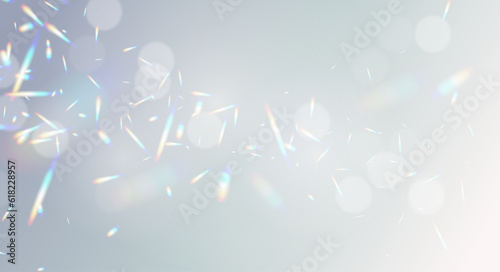 Fototapeta Naklejka Na Ścianę i Meble -  Holographic radiant vector design frame. Stylish gray and rainbow glitter card. Bokeh cloud card