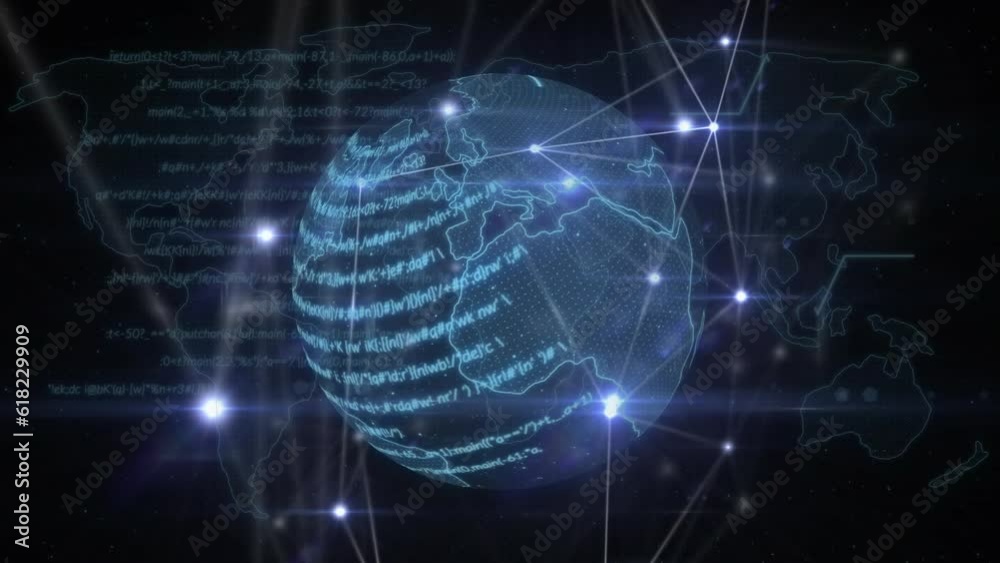 Animation of globe with network of connections Animation of globe with network of connections