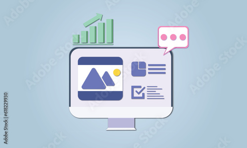SEO Optimization, Web Analytics and Marketing SEO accept. on blue background.