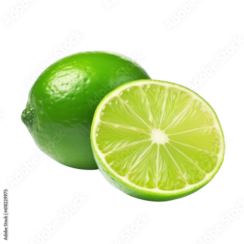 lime isolated on transparent background cutout