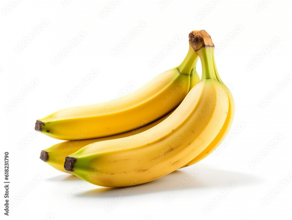 Banana isolated on white background.Generative Ai.