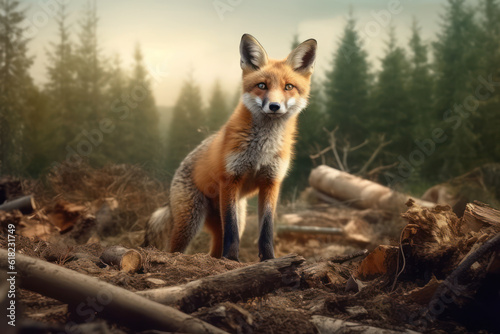 fox in a ruined forest environment © M.Gierczyk