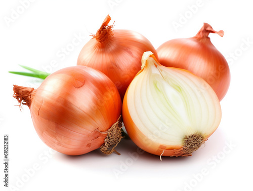 Onion isolated on white background .Generative Ai.