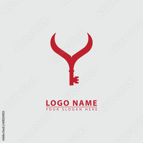 minimal horn lock logo icon
