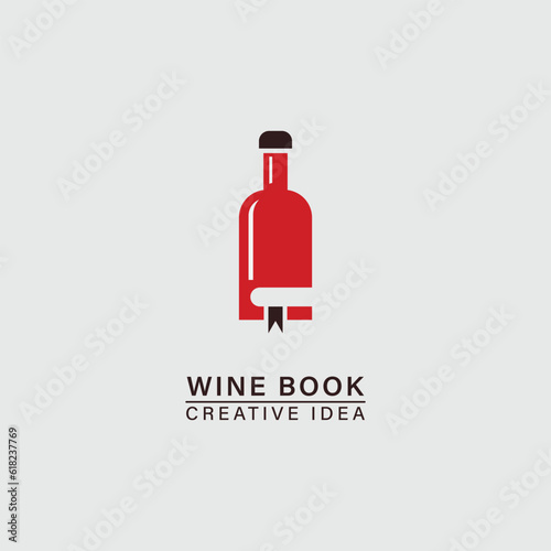 Wine combination book logo icon template vector design. great for cafe, restaurant, beverage company.