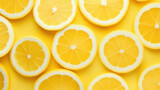 lemon slices on yellow background