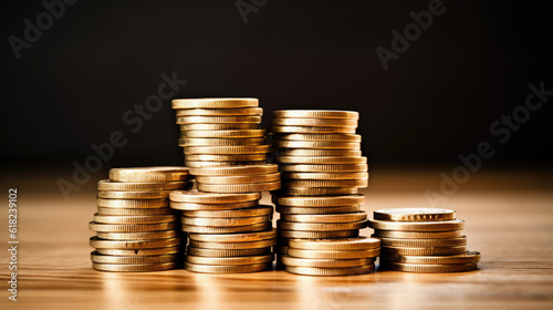 closeup of stack of coins. money and savings