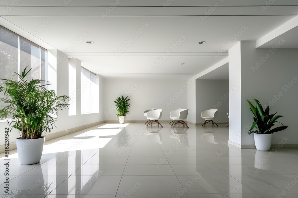 Obraz premium Modern public place with stylish interior